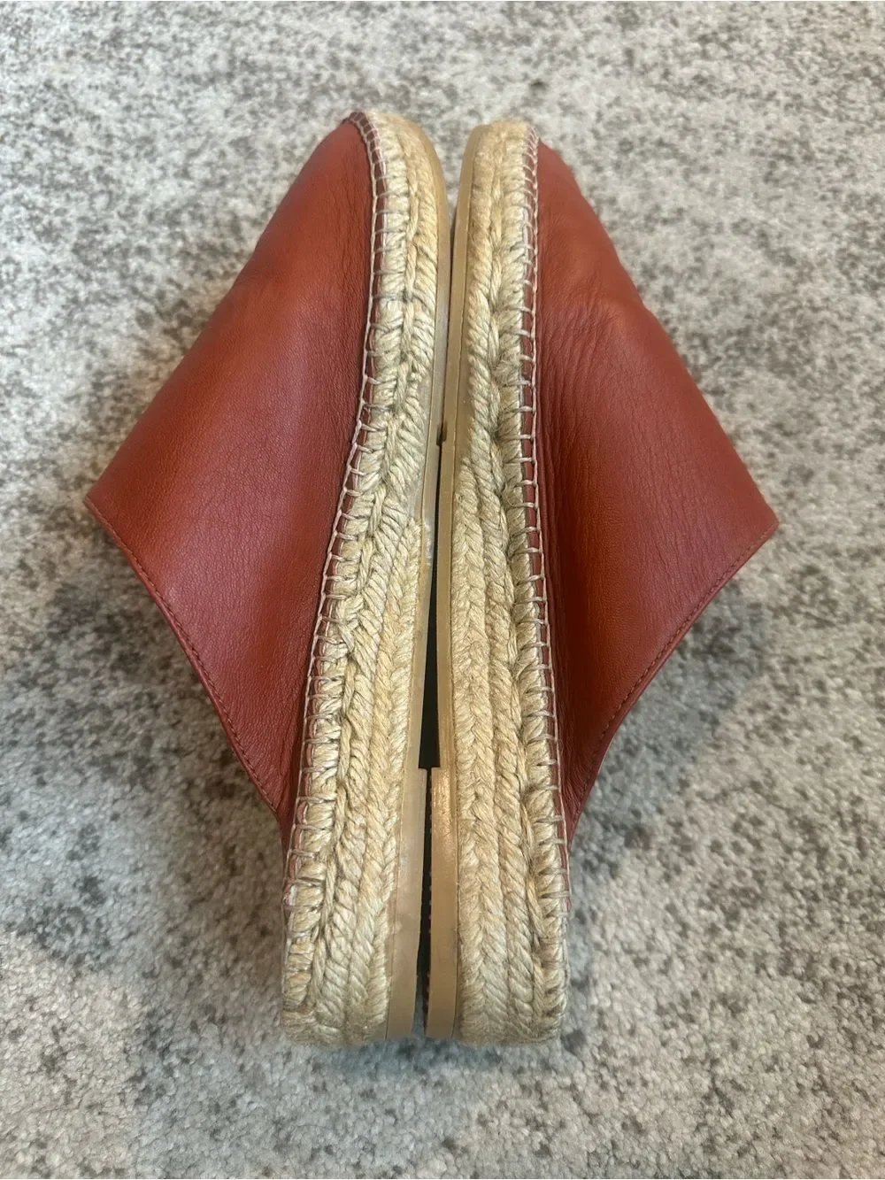 Gaimo Rust Leather Espadrille Slide-On Sandals 40/9